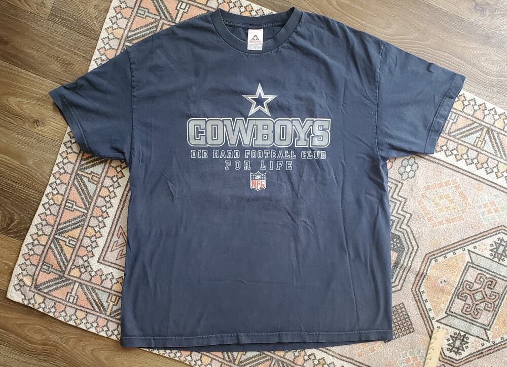 Vintage Cowboys Die Hard Fan Alstyle Blue Shirt 2XL